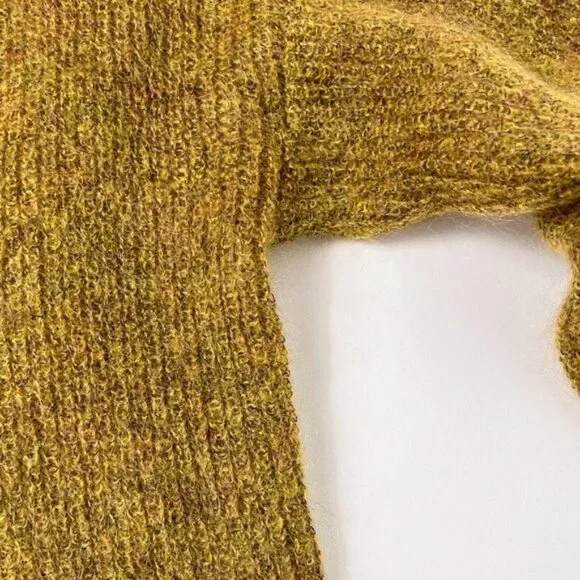 Fat Face Mohair Blend United Kingdom Golden Haze Yellow V Neck Sweater 14 EUC - Picture 4 of 8